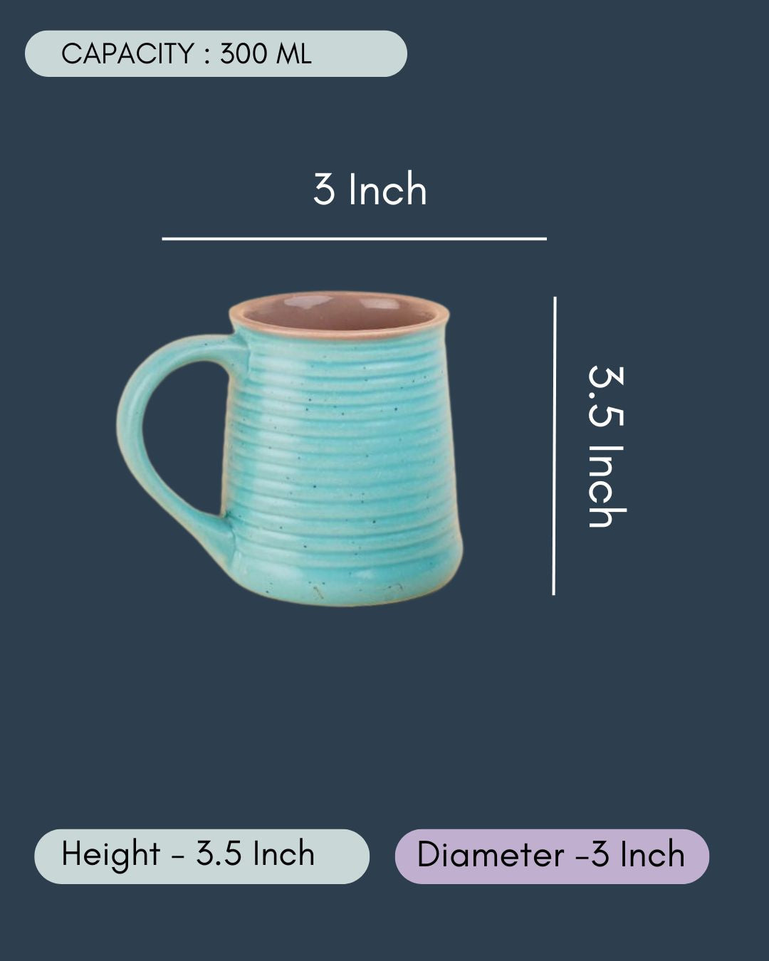 Cool Blue & Grey Coffee Mug - Tall