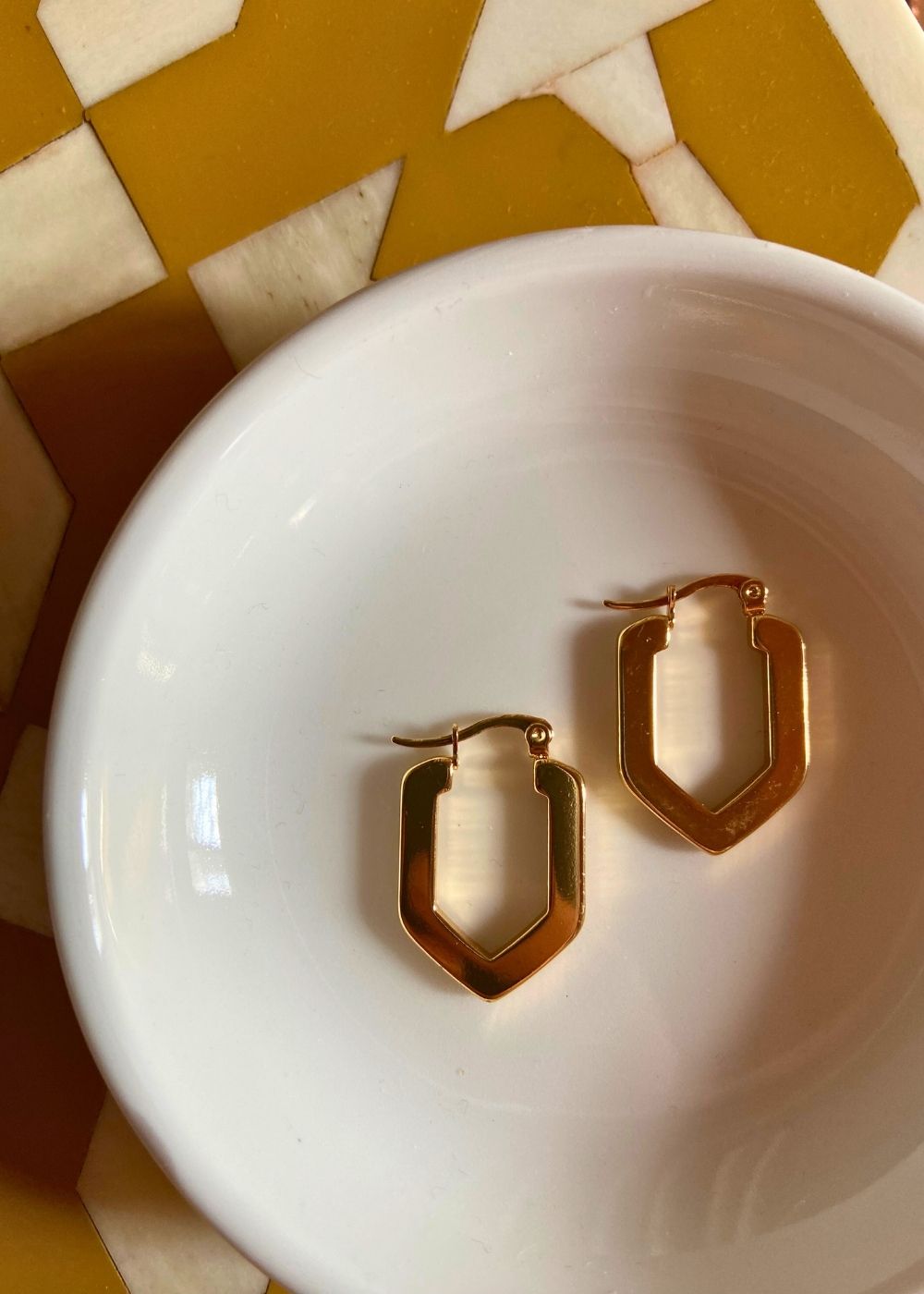 Rollin' Gold Matte Hoops handmade in India