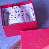 Cherry Embossed Mug in a Gift Box handmade in india