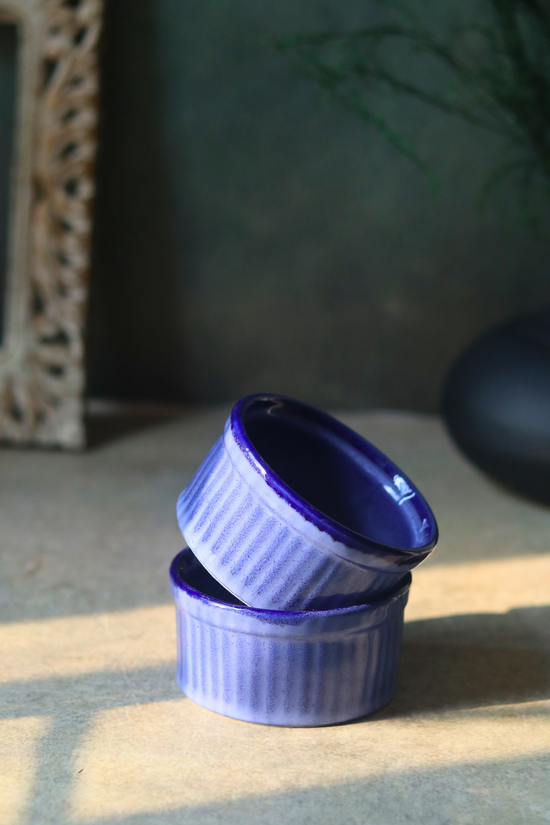 Two handmade kitchenware ramekins 