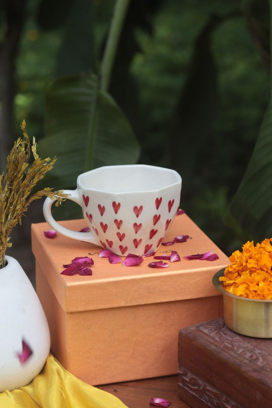 Heart Mug Diwali Gift Box made by ceramic