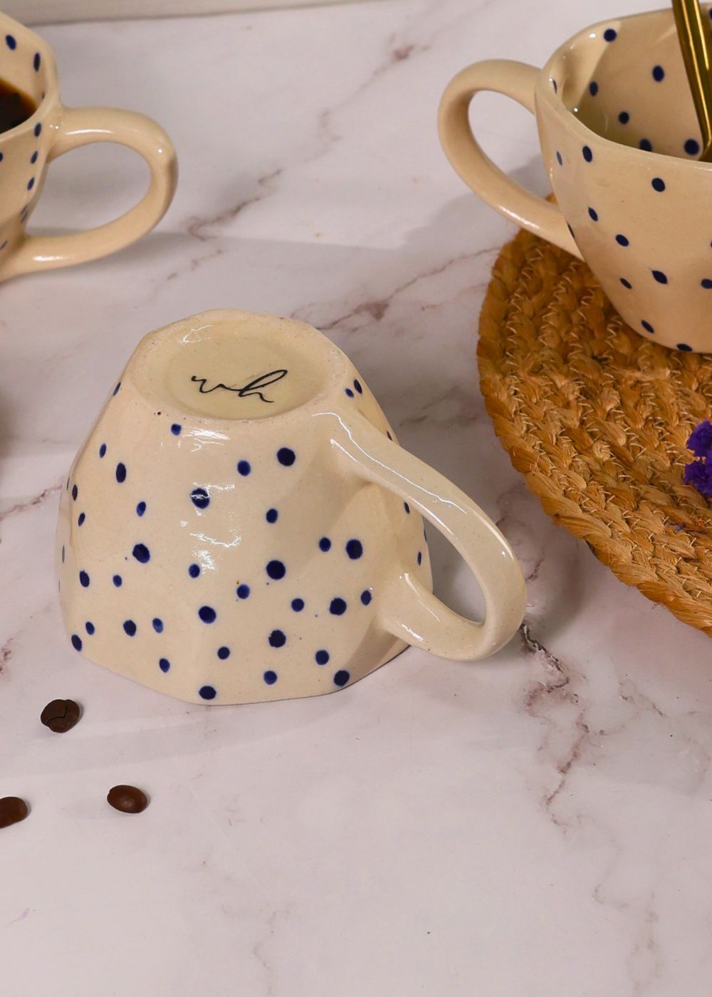 Blue Polka Mug with premium quality material