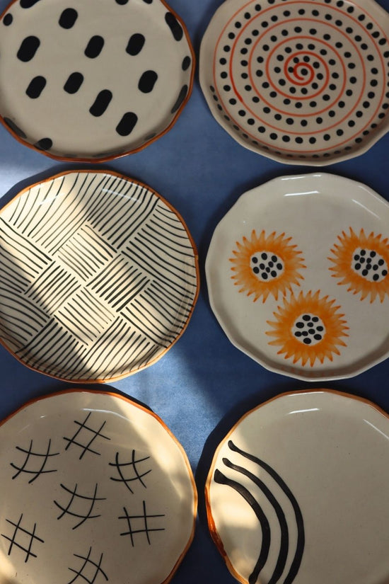 Set of 6 Handmade Snack Plates (for the price of 5) with premium quality material