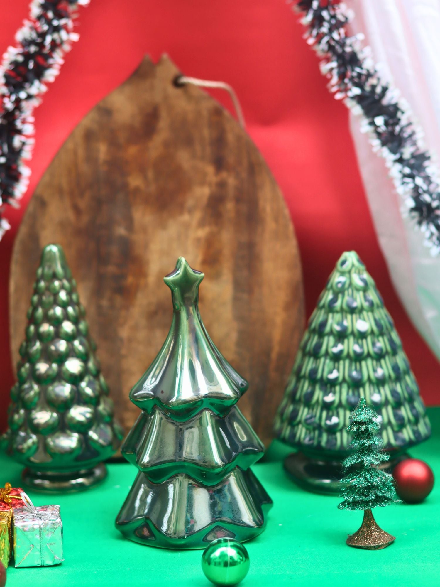 Set of 3 - Evergreen Glow Christmas tree combo handmade in India