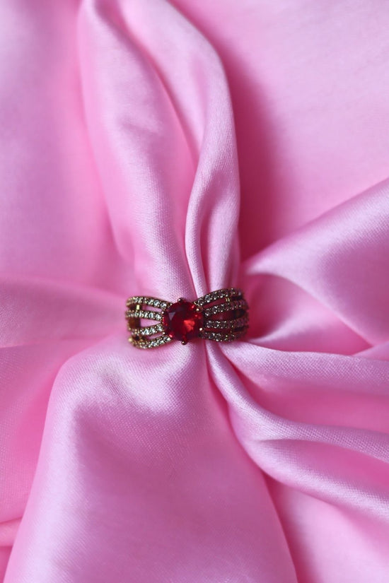 Waterproof Crimson Bloom Ring
