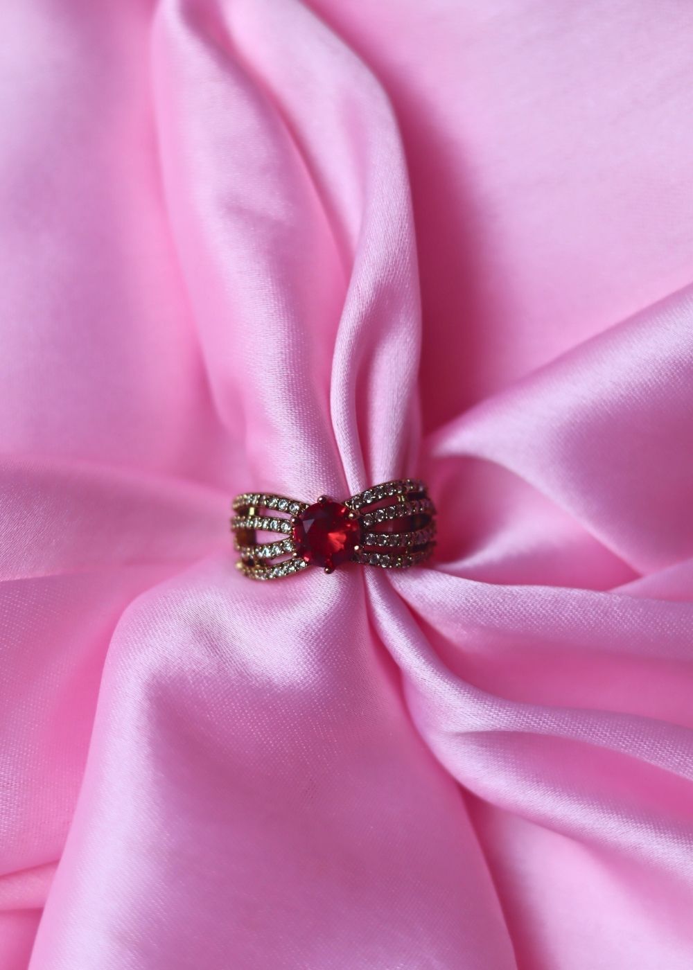 Waterproof Crimson Bloom Ring