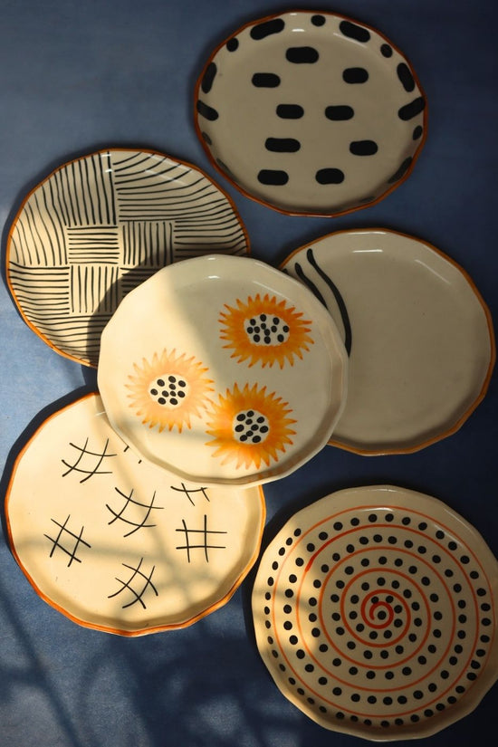 Set of 6 Handmade Snack Plates (for the price of 5) handmade in India