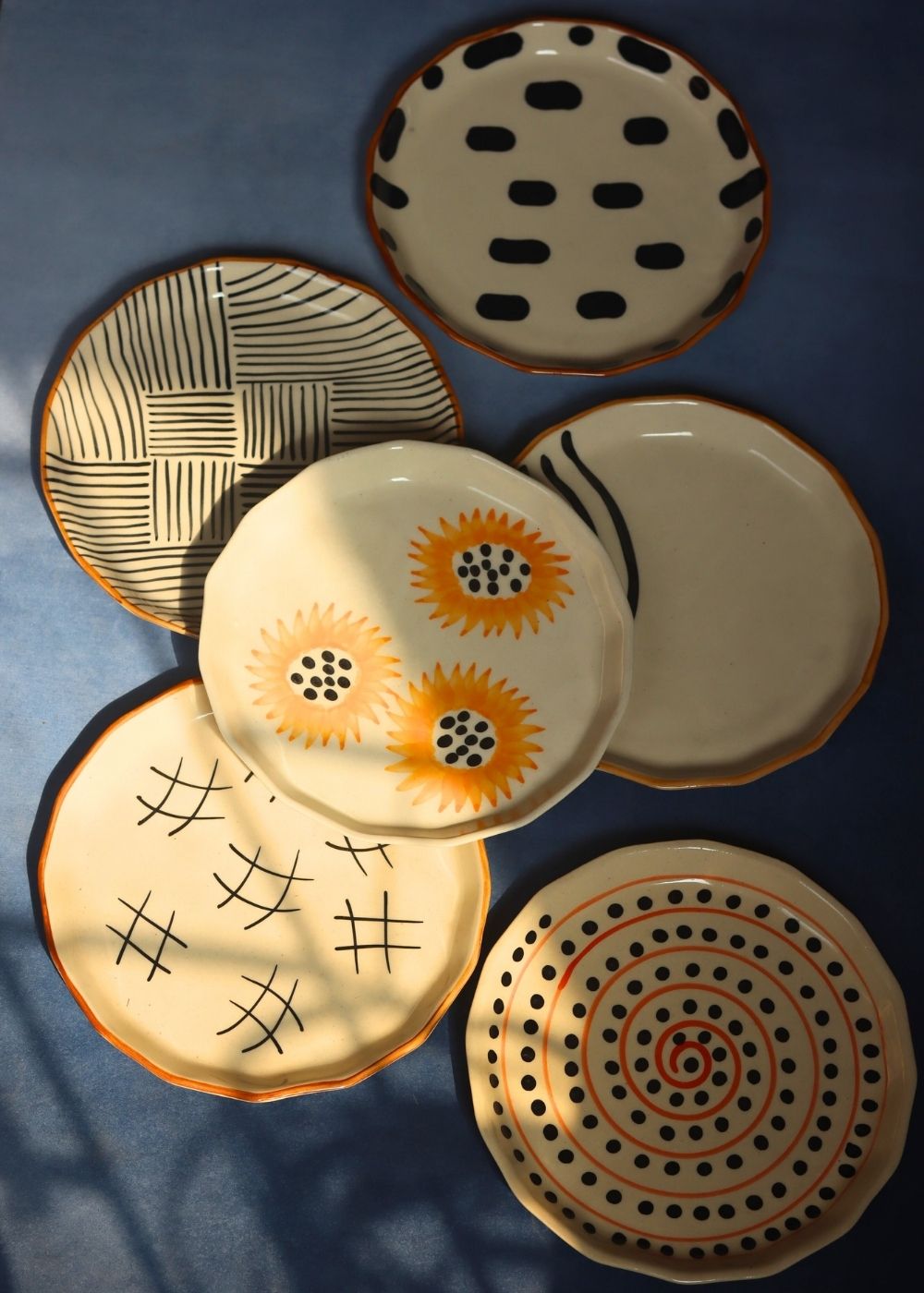 Set of 6 Handmade Snack Plates (for the price of 5) handmade in India