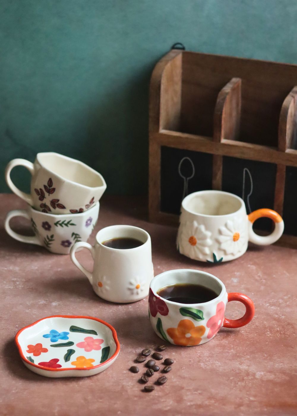 handmade Set of 6 Elegant Mugs Combo (for the price of 5)