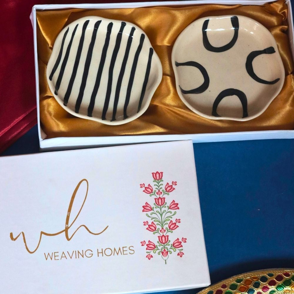 Handmade Abstract & Zebra Handmade Dessert plate in a Gift Box