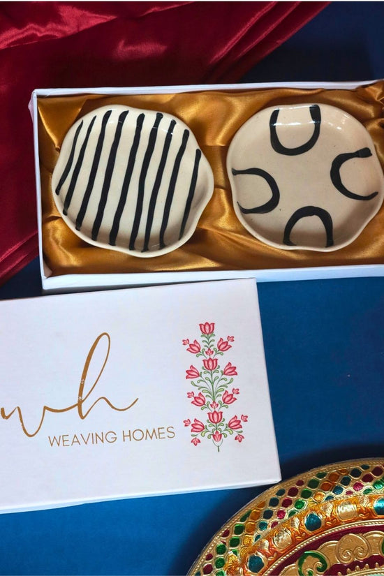 Handmade Abstract & Zebra Handmade Dessert plate in a Gift Box