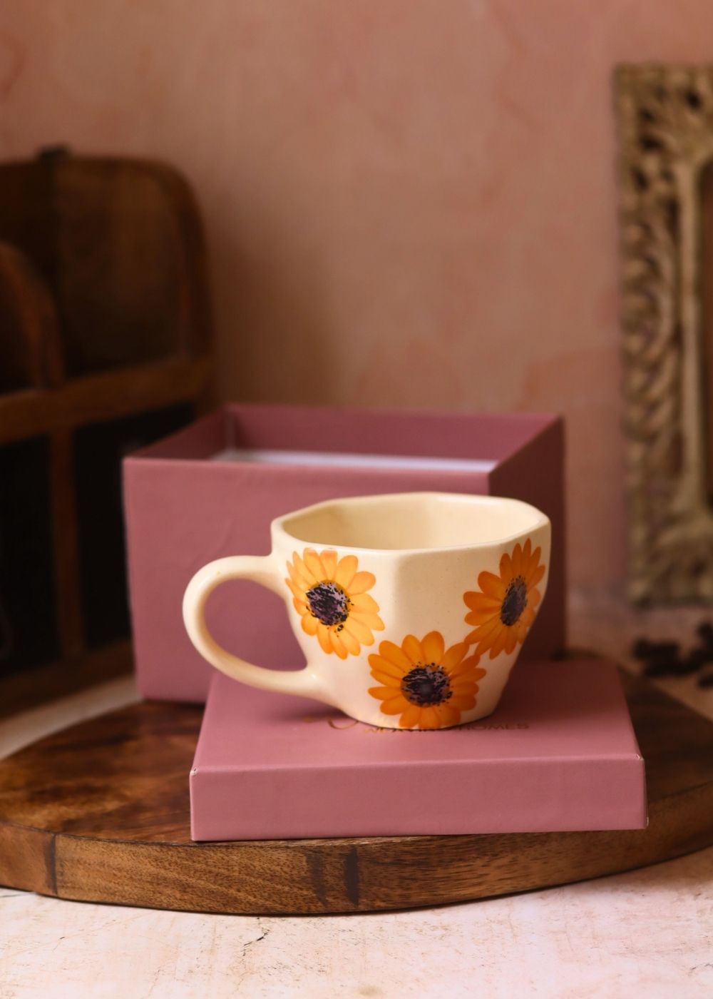 Surajmukhi Mug in a Gift Box made by ceramic