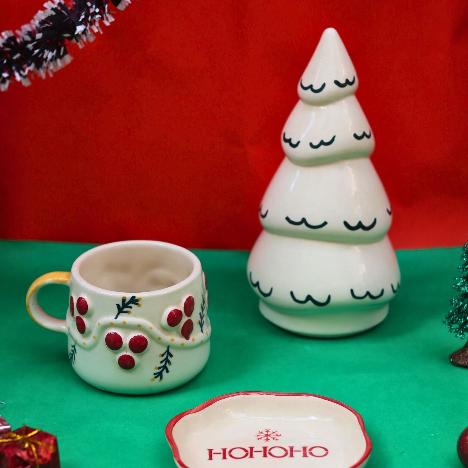 Set of 3 - Snowflake Delight Combo made by ceramic