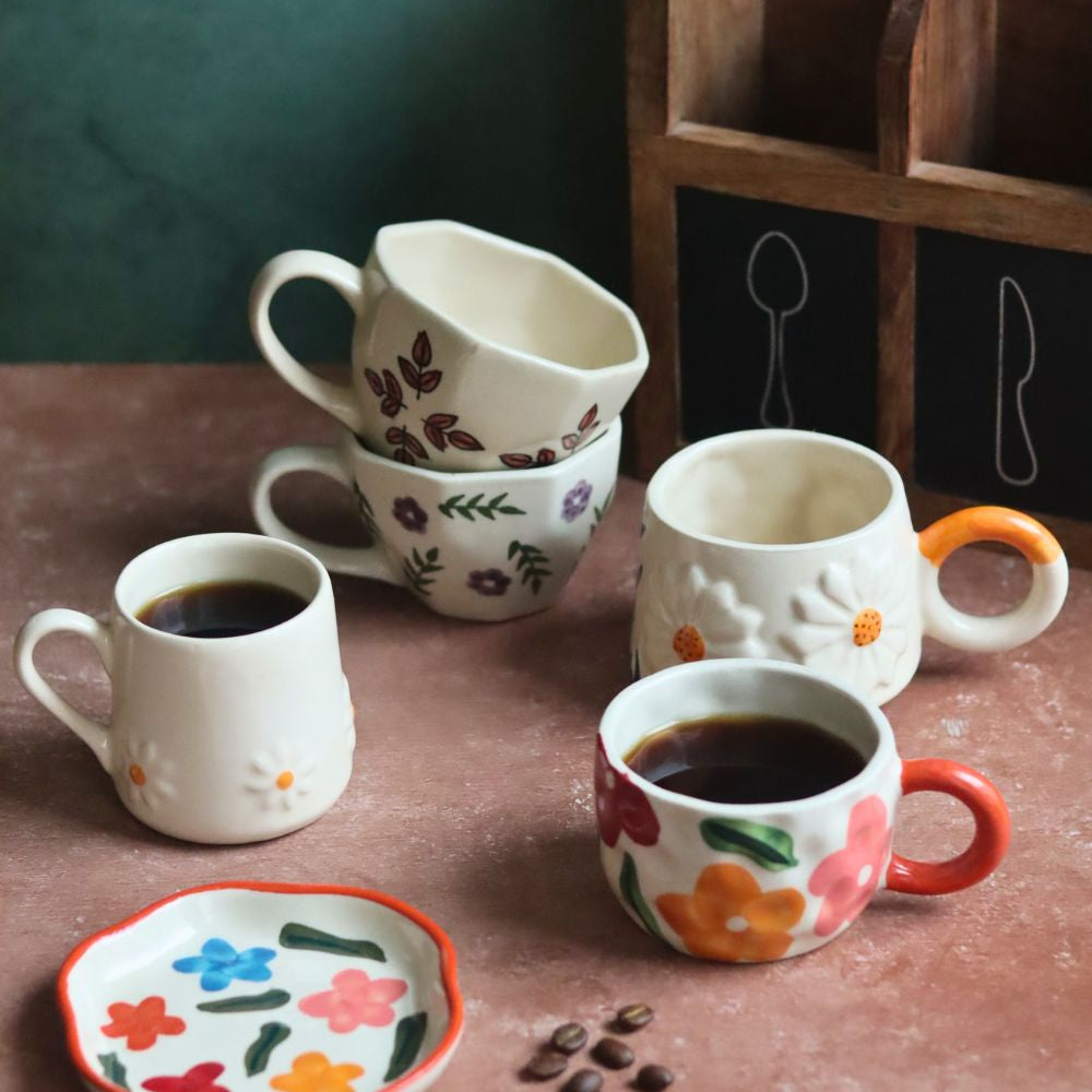 Set of 6 Elegant Mugs Combo (for the price of 5) made by ceramic