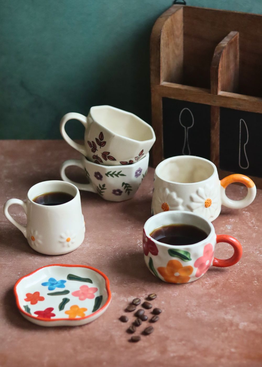 Set of 6 Elegant Mugs Combo (for the price of 5) made by ceramic