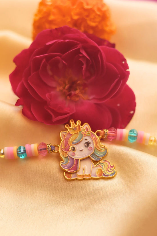 Unicorn Barbie Rakhi made for kids
