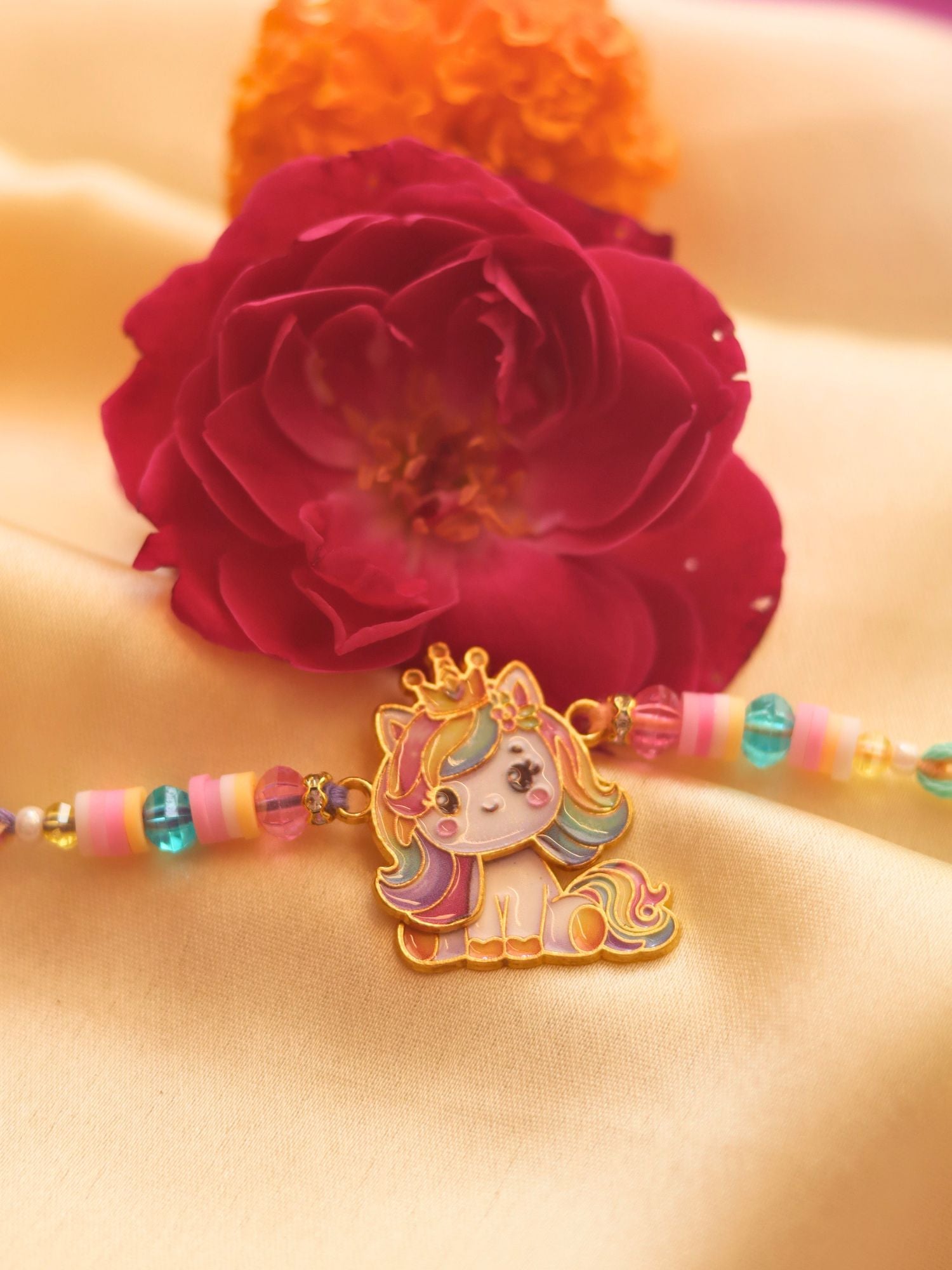 Unicorn Barbie Rakhi made for kids