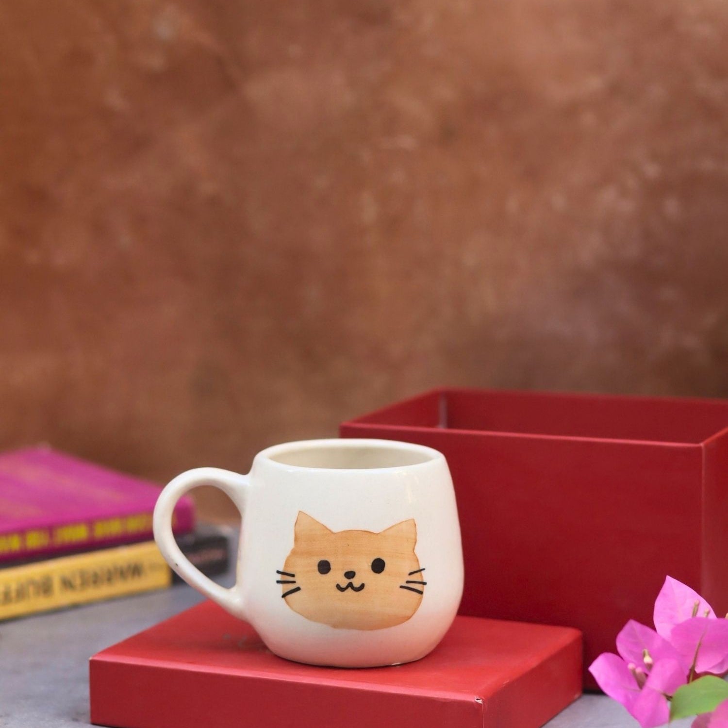Handmade Witty Cat Mug in a Gift Box