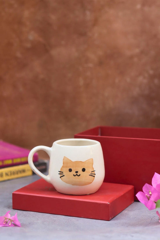 Handmade Witty Cat Mug in a Gift Box