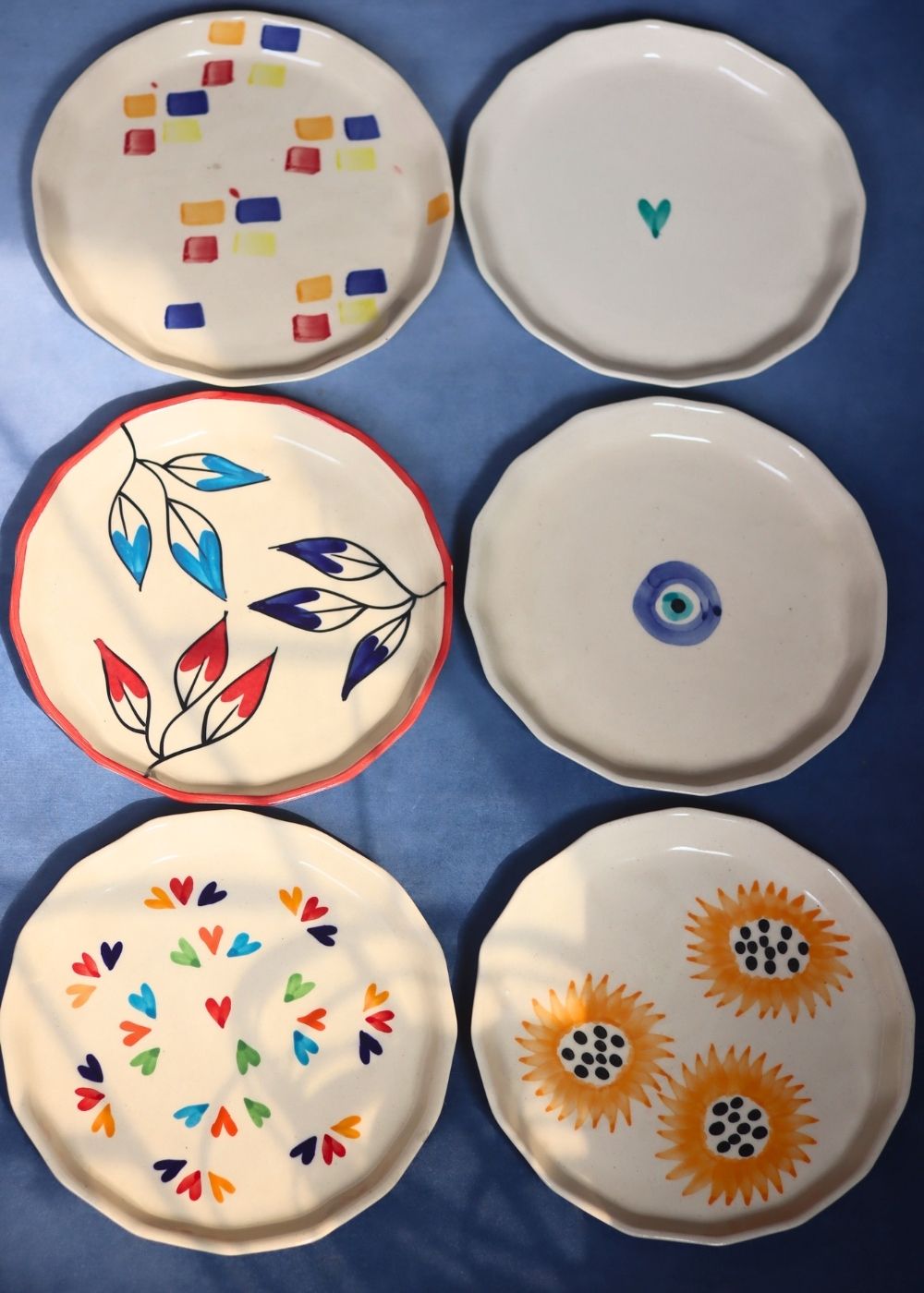 Set of 6 Dine & Shine Snack Plates (for the price of 5) made by ceramic