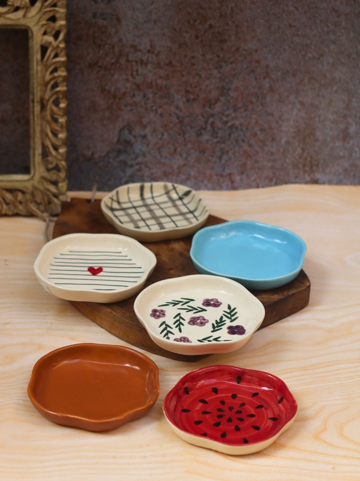 Set of 6 Mealtime Handmade dessert plate (for the price of 5)