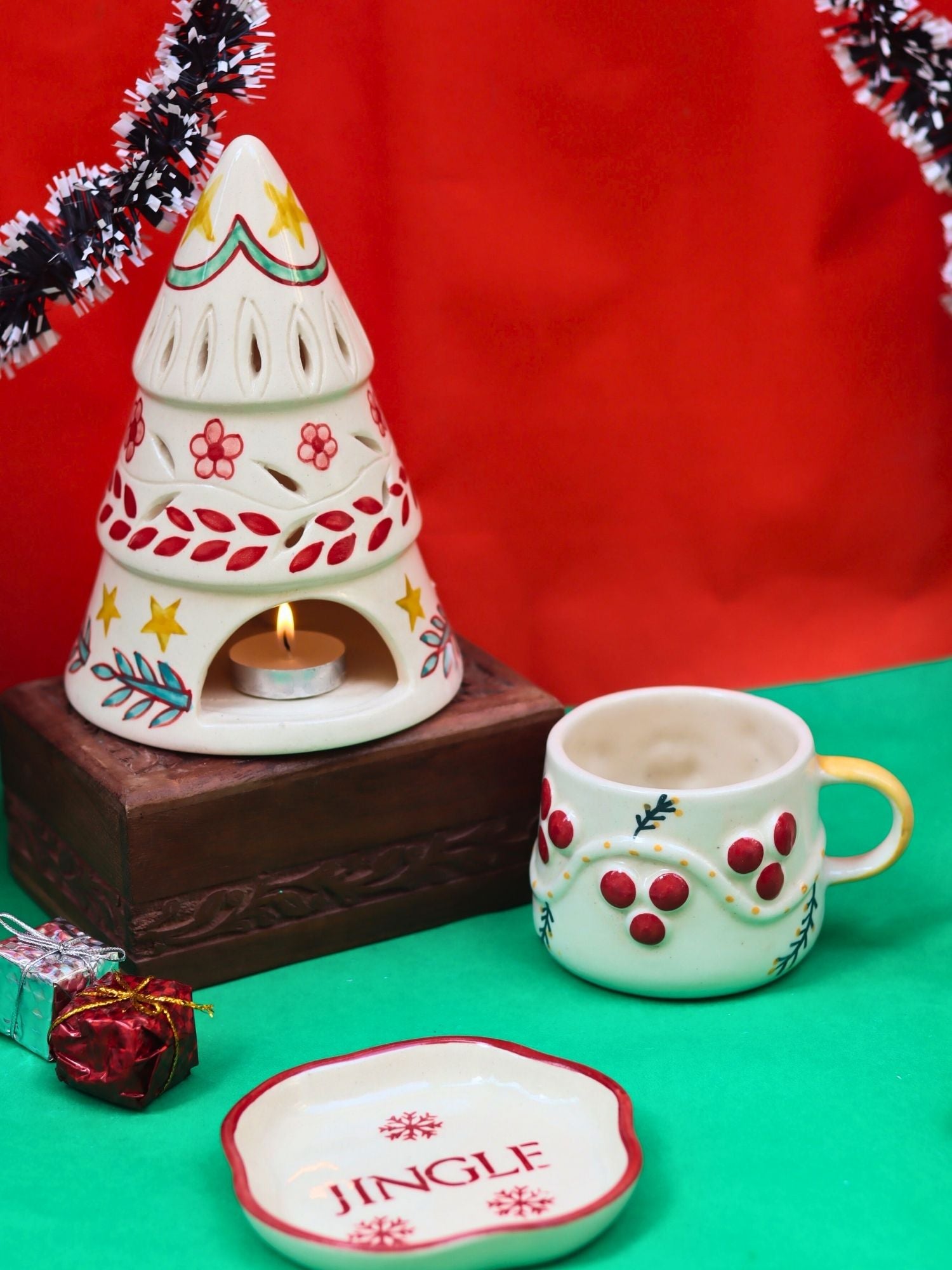 Set of 3 - Santa Snowland Combo made by ceramic