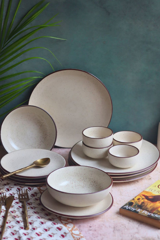 handmade Set of 14 -  Ivory Bliss Dinner set