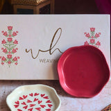 Red & All Heart Handmade Dessert plate in a Gift Box with premium quality material