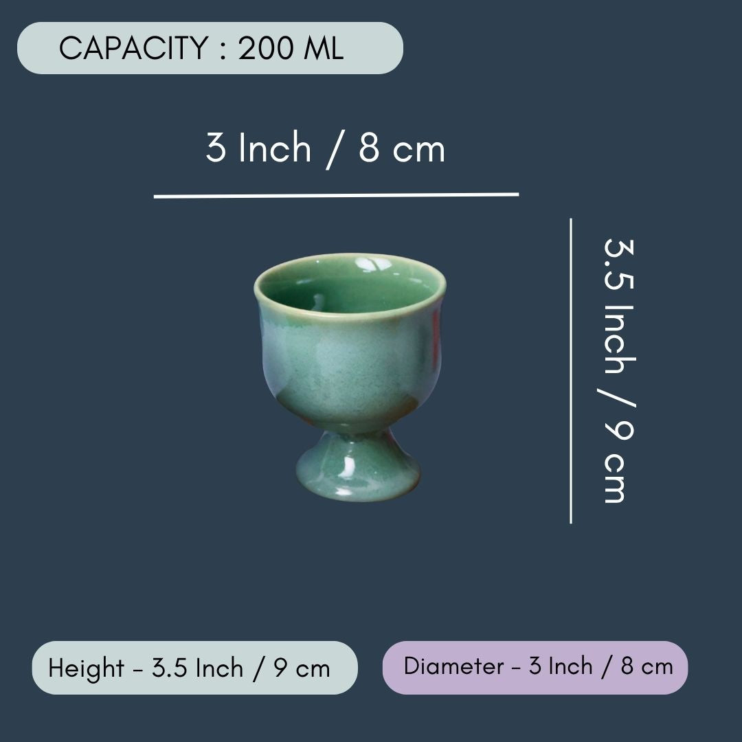 Teal Ice Cream Goblet