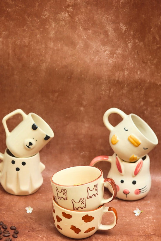 Set of 6 Pinteresty Brew Mugs (for the price of 5) handmade in india