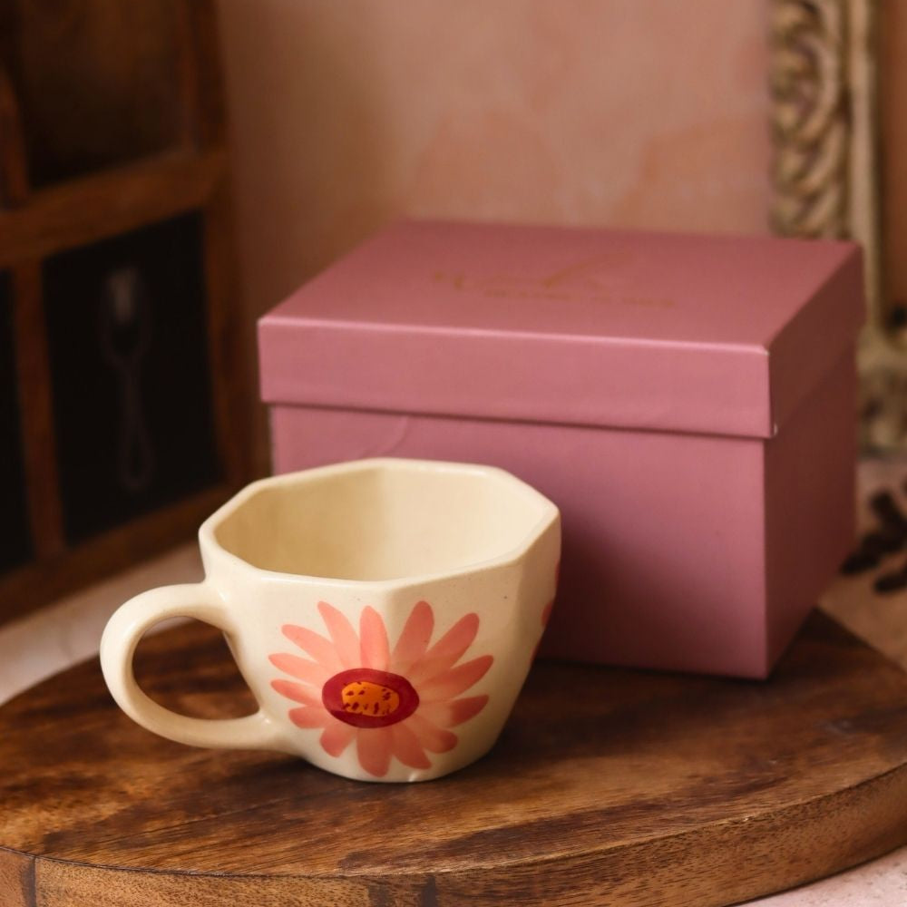 handmade Flower Mug in a Gift Box