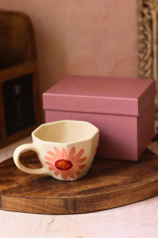 handmade Flower Mug in a Gift Box
