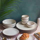 Set of 14 -  Ivory Bliss Dinner set made by ceramic