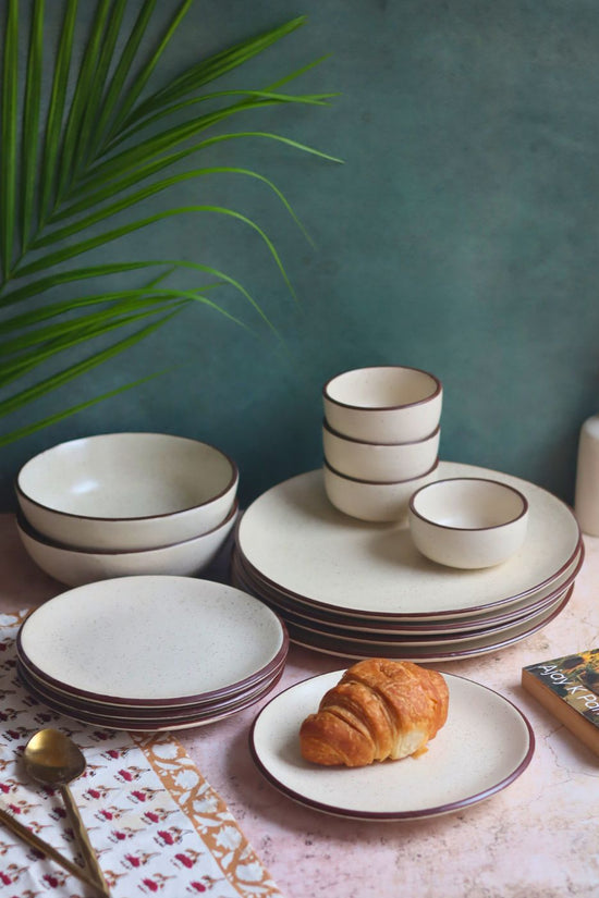 Set of 14 -  Ivory Bliss Dinner set made by ceramic