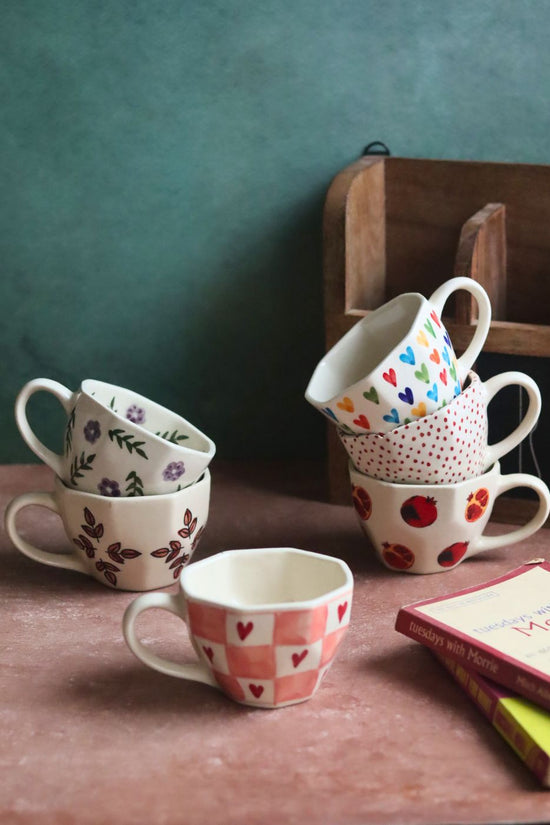 handmade Set of 6 Morning Mates Mugs (for the price of 5)