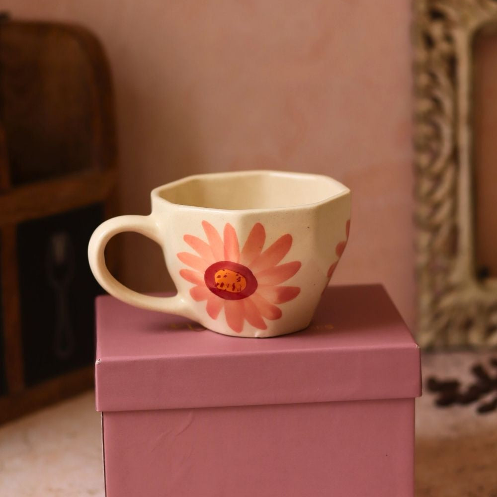 Flower Mug in a Gift Box made by ceramic