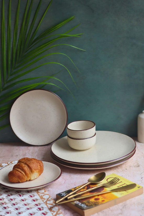 Set of 6 - Ivory Bliss Dinner set made by ceramic
