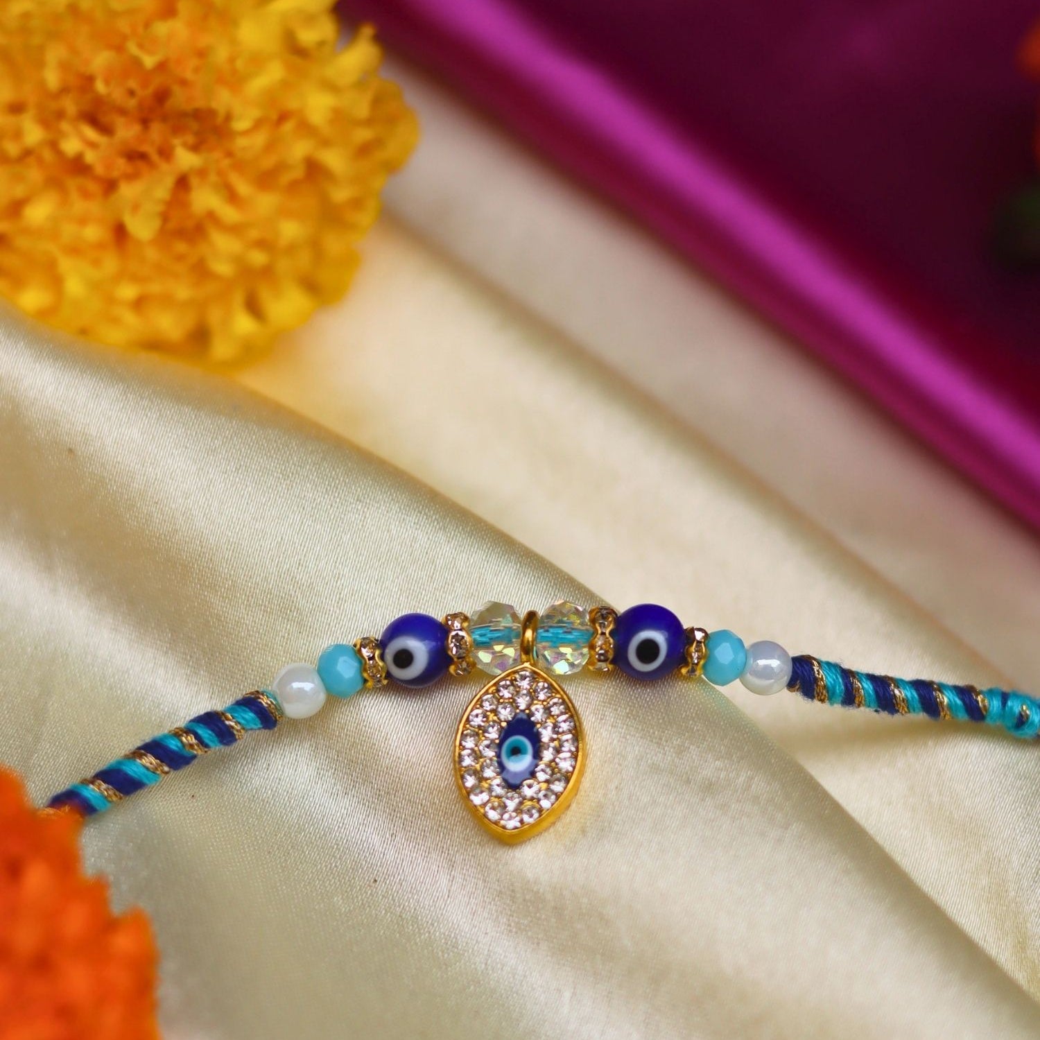 handmade Royal Evil Eye  Rakhi