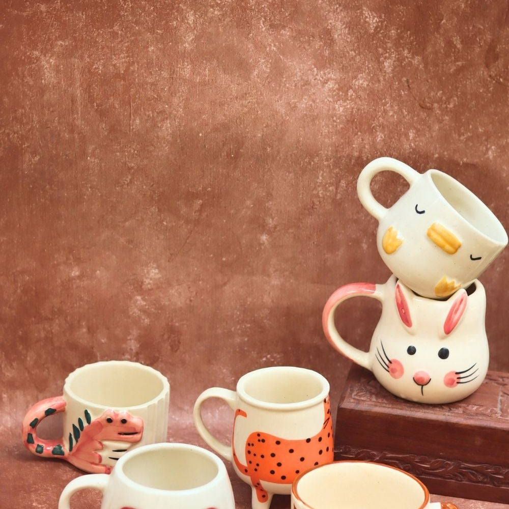 Set of 6 Animal Delight Mugs (for the price of 5) made by ceramic