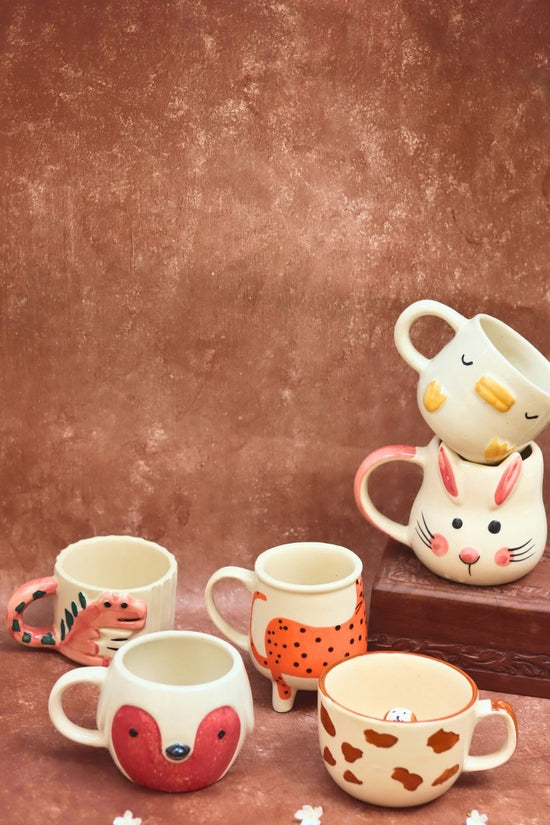 Set of 6 Animal Delight Mugs (for the price of 5) made by ceramic