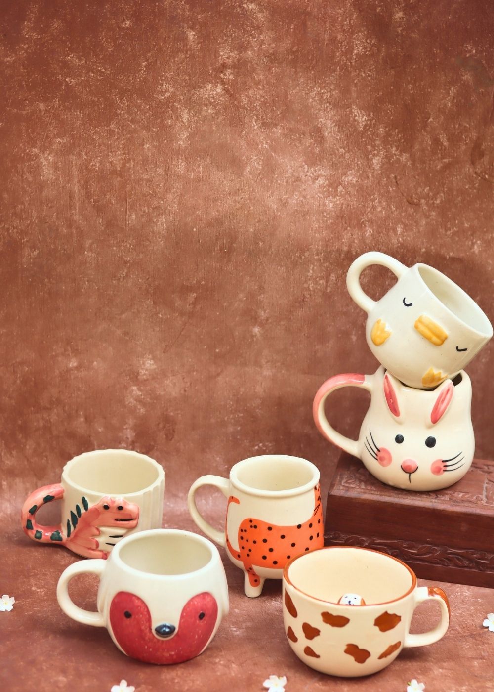 Set of 6 Animal Delight Mugs (for the price of 5) made by ceramic
