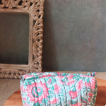 floral mist toiletry bag handmade in india 