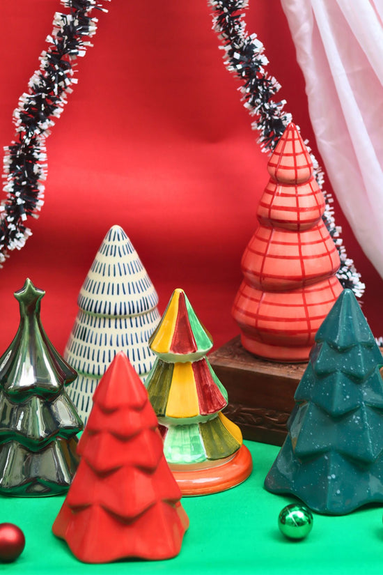 Set of 6 Christmas festive tree combo (for the price of 5) handmade in India