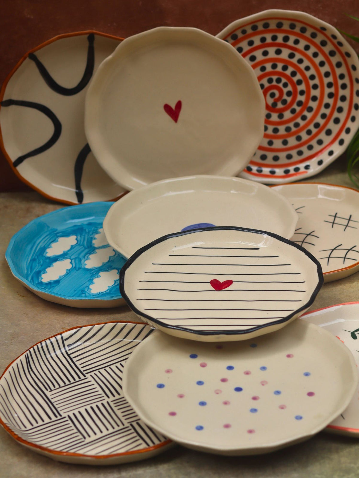 Set of 10 Artful Plates (for the price of 7)