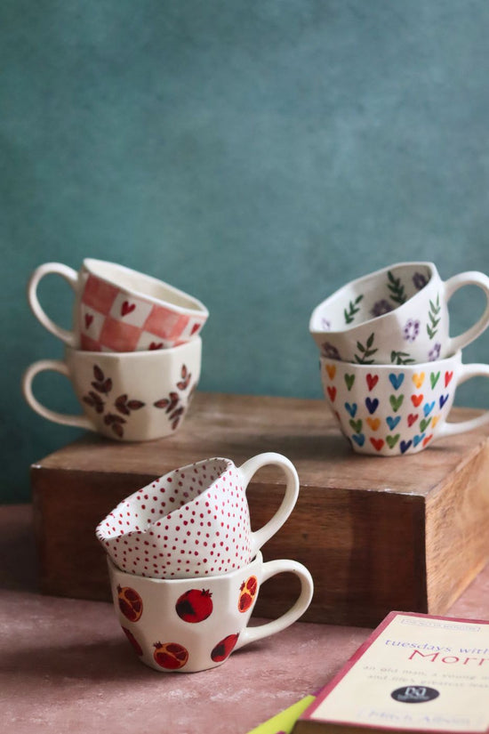 Set of 6 Morning Mates Mugs (for the price of 5) handmade in India