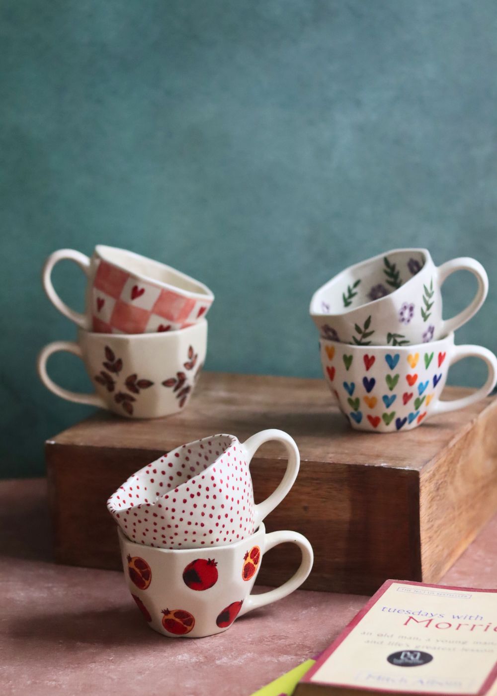Set of 6 Morning Mates Mugs (for the price of 5) handmade in India
