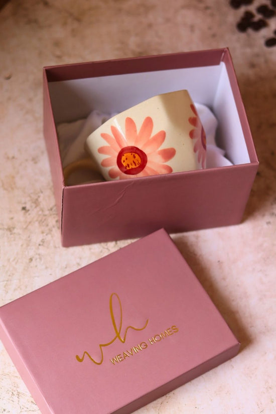 Flower Mug in a Gift Box handmade in India