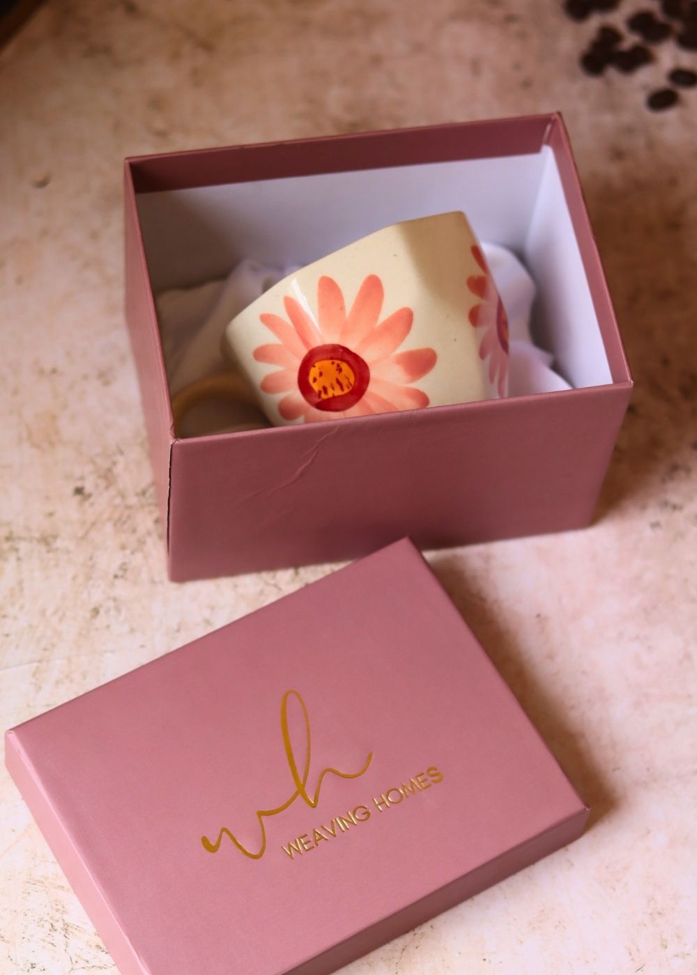 Flower Mug in a Gift Box handmade in India