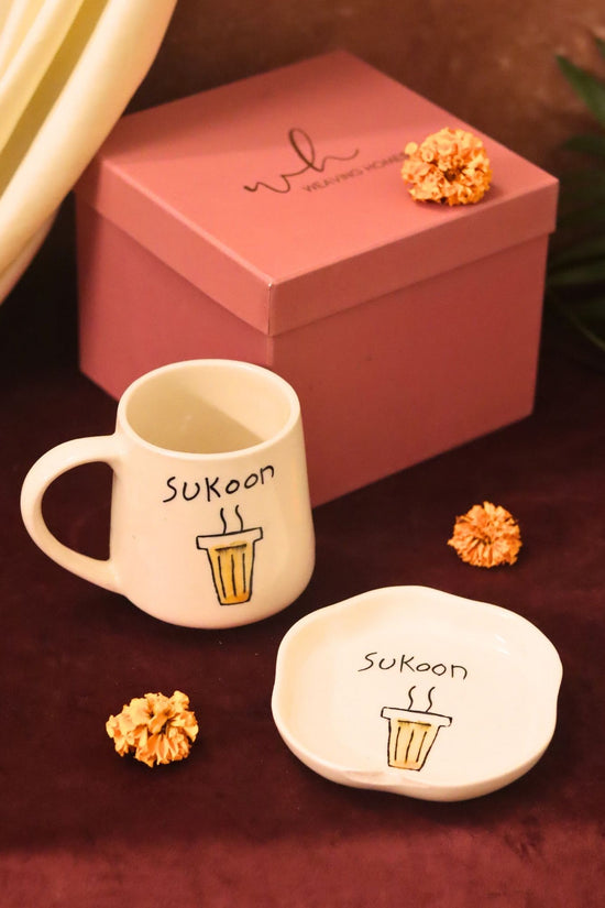 Sukoon Mug & Handmade Dessert Plate in a Gift Box