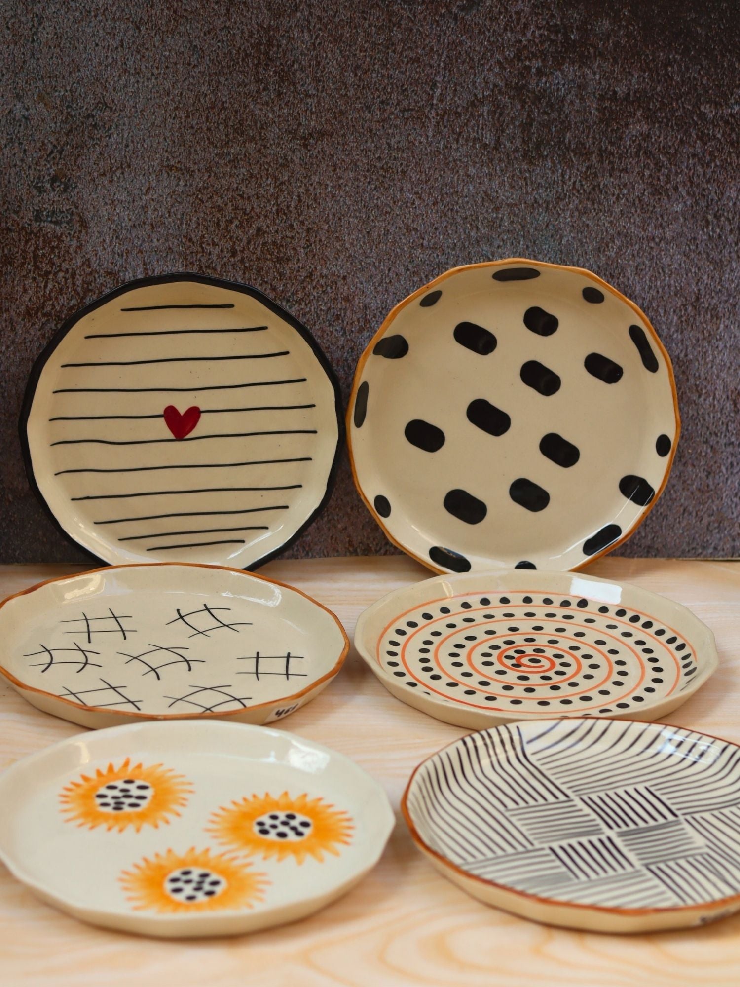 Set of 6 Handmade Snack Plates (for the price of 5)